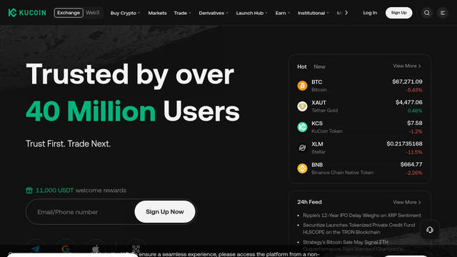 Screenshot: kucoin.com - uses Kufox Sans