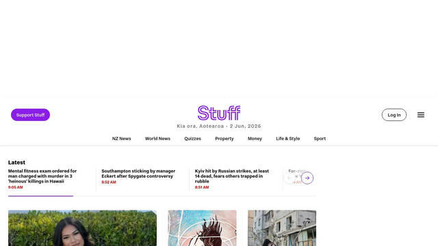 Screenshot: stuff.co.nz - uses fjalla_oneregular