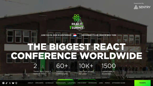 Screenshot: reactsummit.com - uses GothamPro