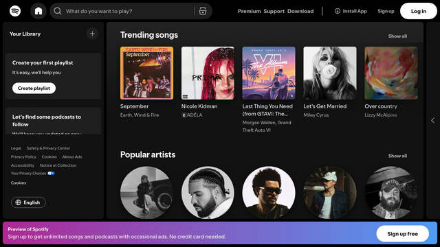 Screenshot: spotify.com - uses SpotifyMixUITitleVariable-Arab