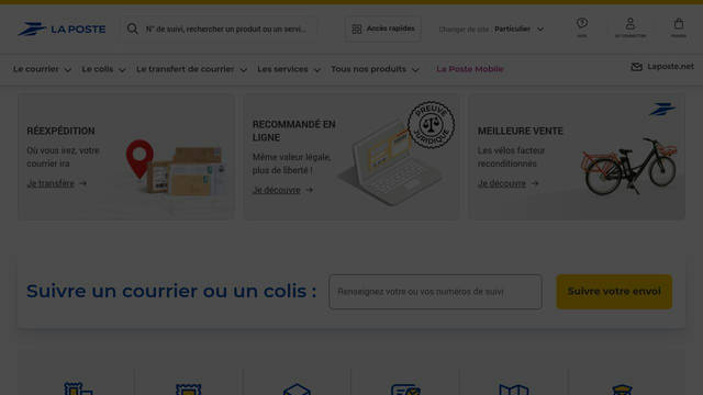 Screenshot: laposte.fr - uses VideoJS