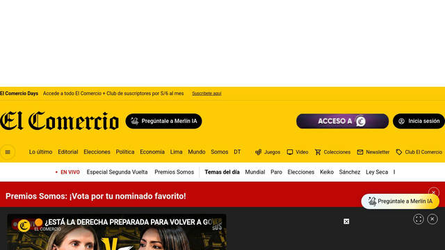 Screenshot: elcomercio.pe - uses IvyPresto Headline