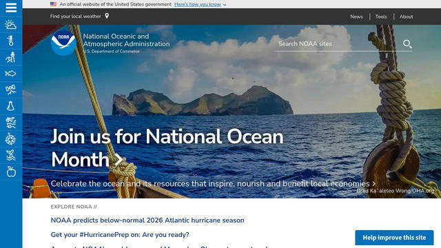 Screenshot: noaa.gov - uses Source Sans Pro Web