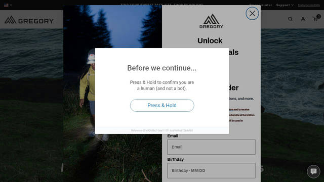 Screenshot: gregorypacks.com - uses Nunito-Sans-Klaviyo-Hosted