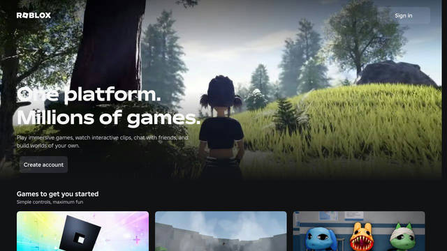 Screenshot: roblox.com - uses Comic Neue Angular