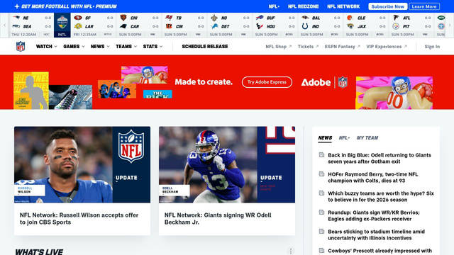 Screenshot: nfl.com - uses fontStats