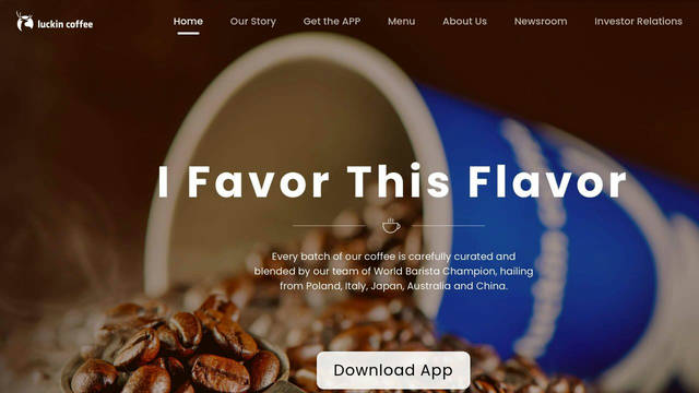 Screenshot: luckincoffee.com - uses Poppins-SemiBold