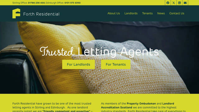 Screenshot: forthresidential.co.uk - uses Lato