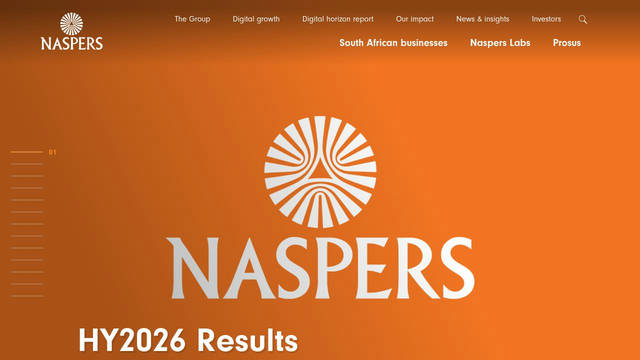 Screenshot: naspers.com - uses neuzeit-grotesk-condensed