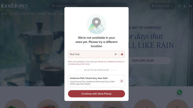 Screenshot: foodstories.shop