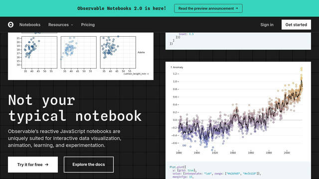 Screenshot: observablehq.com - uses Spline Sans Mono