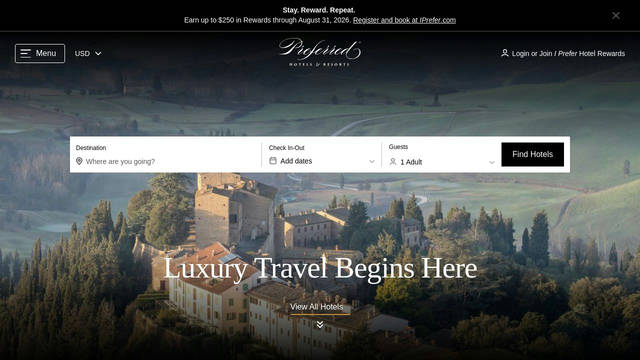 Screenshot: preferredhotels.com - uses Rating