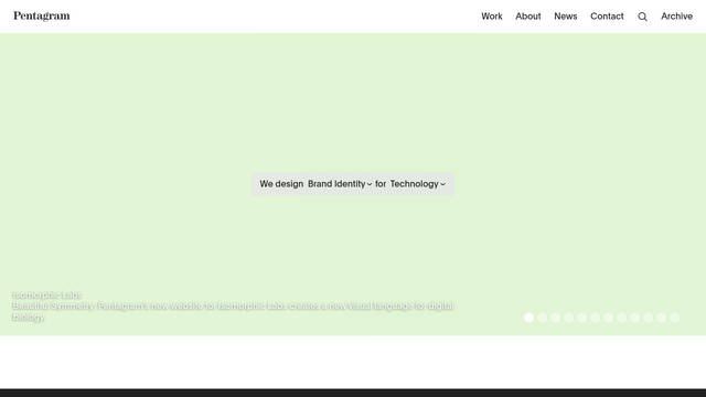 Screenshot: pentagram.com - uses Plain Screenshot: pentagram.com - uses Plain
