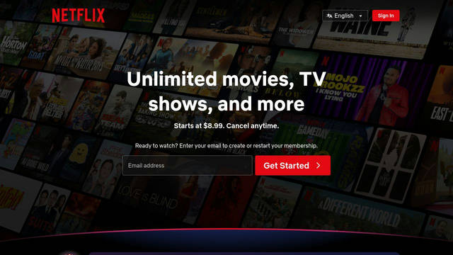 Screenshot: netflix.com - uses Roboto