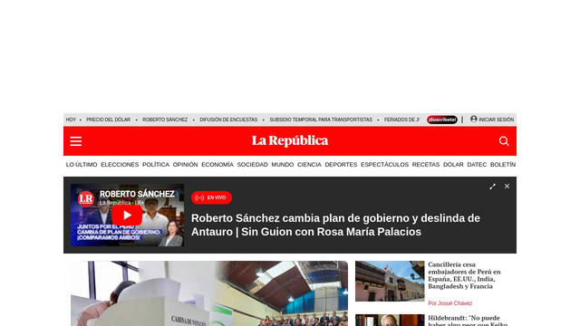 Screenshot: larepublica.pe - uses PT Serif
