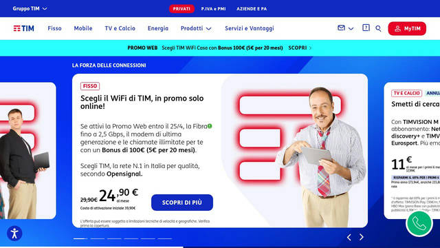 Screenshot: tim.it - uses timicon
