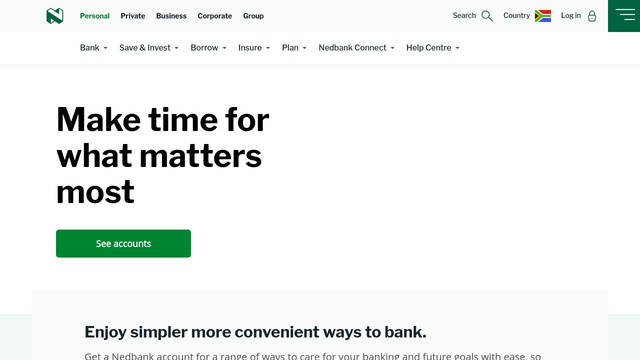 Screenshot: nedbank.co.za - uses Libre Franklin