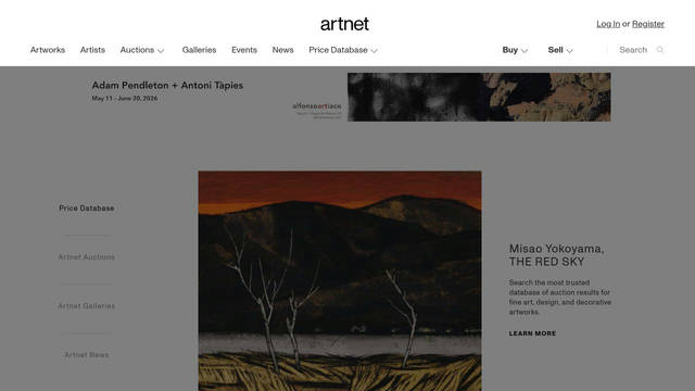 Screenshot: artnet.com - uses ArtnetGroteskMedium