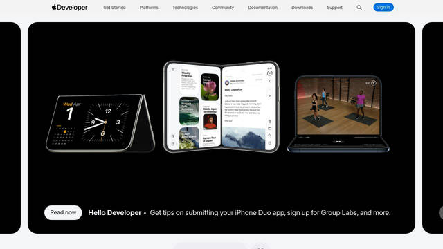 Screenshot: developer.apple.com - uses Apple Icons