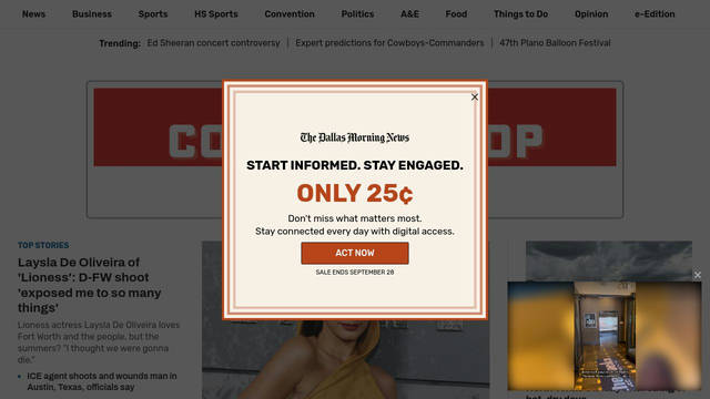 Screenshot: dallasnews.com - uses Archivo