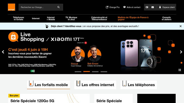 Screenshot: orange.fr - uses icon-orange