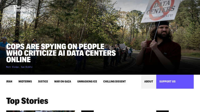 Screenshot: theintercept.com - uses SwiftNeue