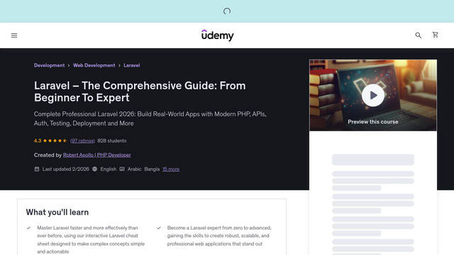 Screenshot: udemy.com - uses Courier