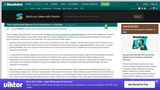 Screenshot: slashdot.org - uses sdicon