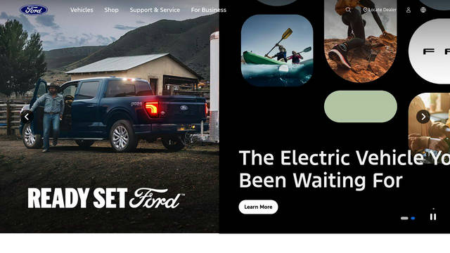 Screenshot: ford.com - uses FordMediumArabic