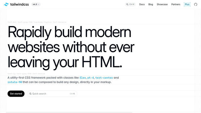 Screenshot: tailwindcss.com - uses plexMono