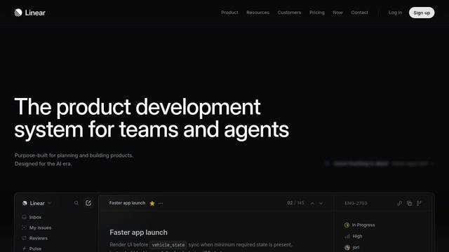 Screenshot: linear.app - uses SF Mono