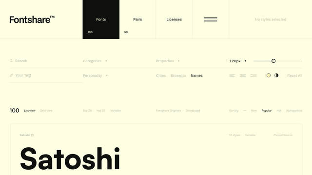 Screenshot: fontshare.com - uses Passenger-Sans