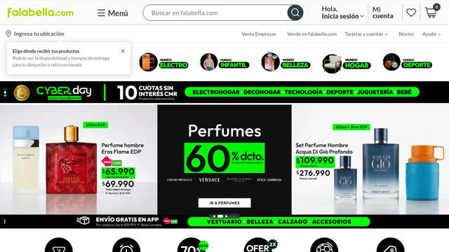 Screenshot: falabella.com - uses sodimac Screenshot: falabella.com - uses sodimac