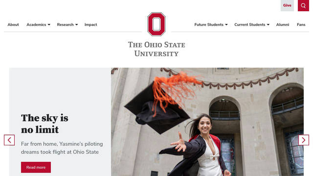 Screenshot: osu.edu - uses BuckeyeSans