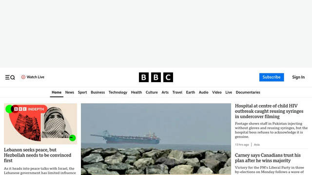 Screenshot: bbc.co.uk - uses ReithSans