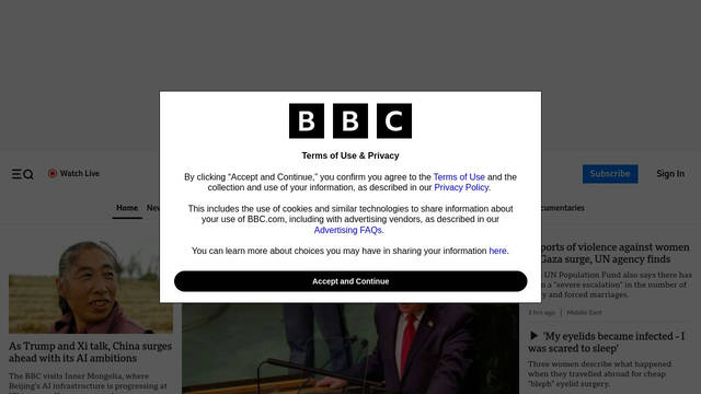 Screenshot: bbc.co.uk - uses ReithSans