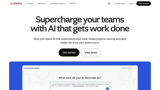 Screenshot: asana.com - uses haptik