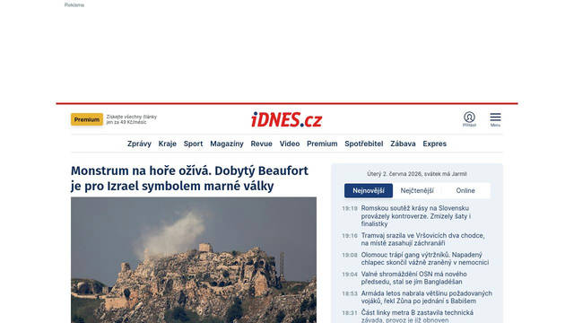 Screenshot: idnes.cz - uses Fira Sans