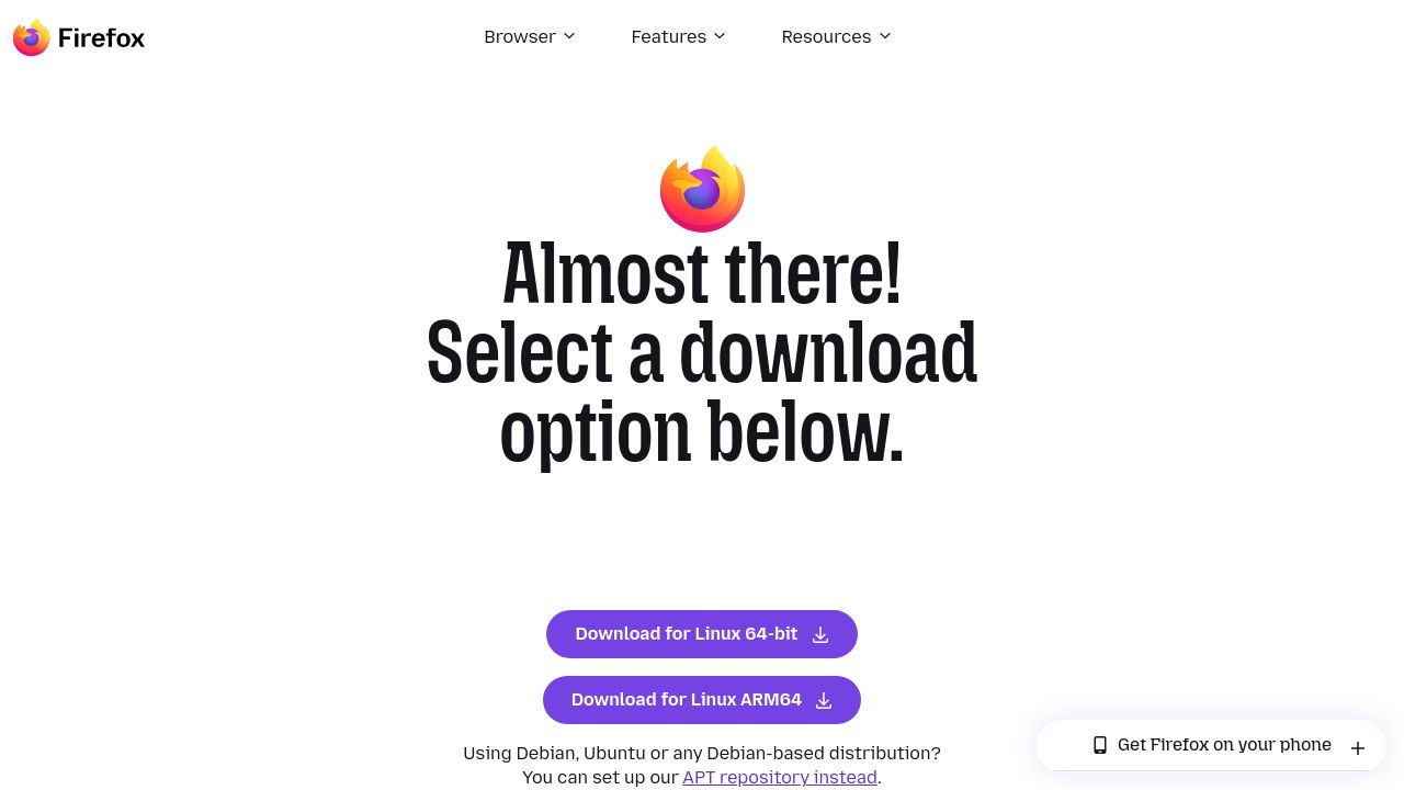Screenshot of firefox.com