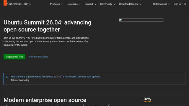Screenshot: ubuntu.com - uses Ubuntu variable
