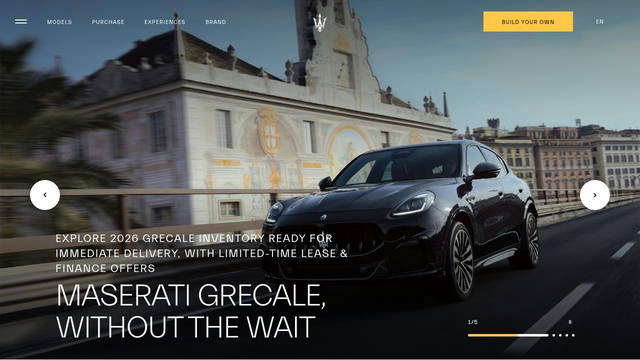 Screenshot: maserati.com - uses Anko