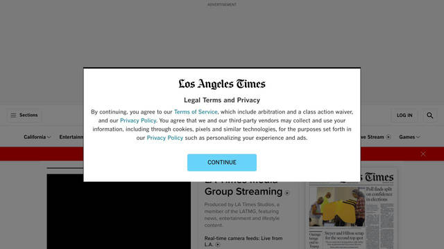 Screenshot: latimes.com - uses FranklinGothic