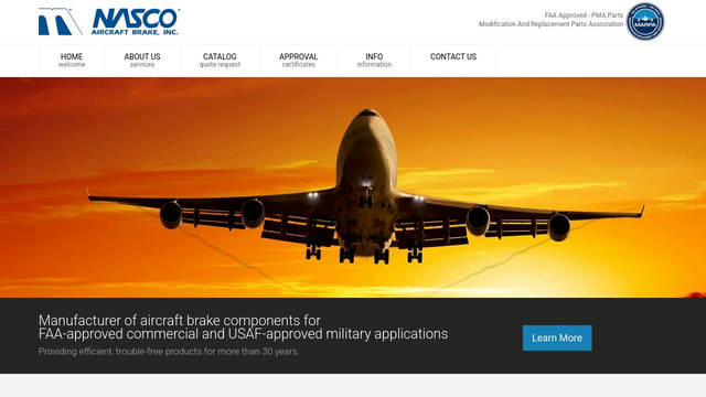 Screenshot: nascoaircraft.com - uses Glyphicons Halflings