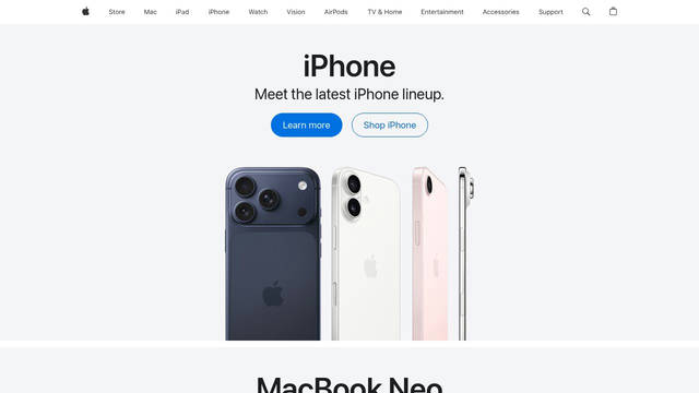Screenshot: apple.com - uses SF Pro Display