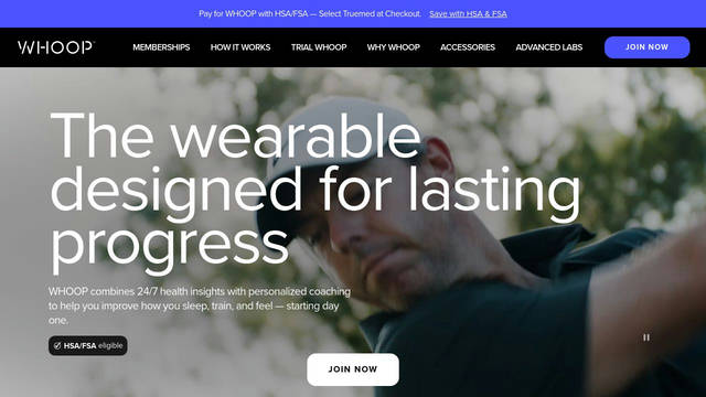 Screenshot: whoop.com - uses Proxima Nova Extra Condensed