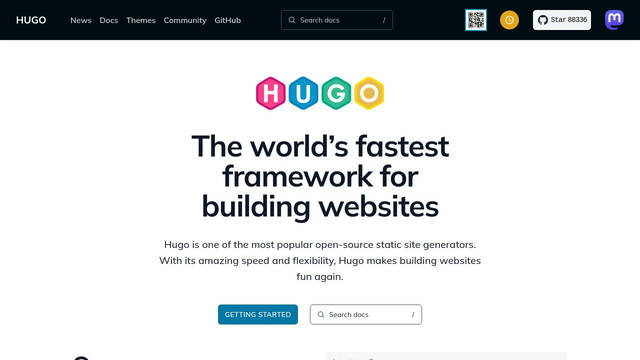 Screenshot: gohugo.io - uses Mulish