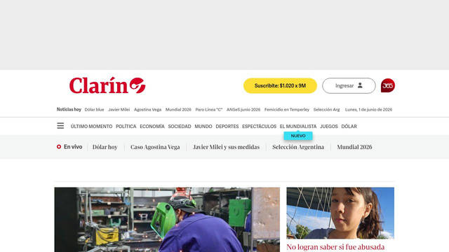 Screenshot: clarin.com - uses ClarinvarVF