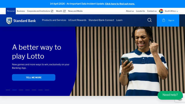 Screenshot: standardbank.co.za - uses Benton-Sans-Regular