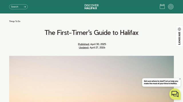 Screenshot: discoverhalifaxns.com - uses Journal