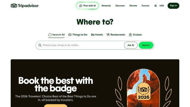Screenshot: tripadvisor.com - uses Trip Sans VF